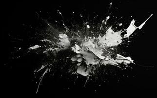 AI generated an image of a black and white paint splatter, isolated photo