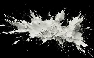 AI generated an image of a black and white paint splatter, isolated photo