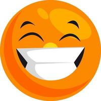 Happy smiling emoji, illustration, vector on white background