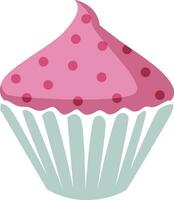 Pink cupcake, illustration, vector on white background
