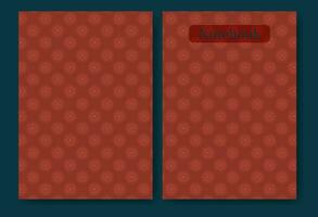 Notebook cover with red color stars. Mystic and simple collage shapes. vector