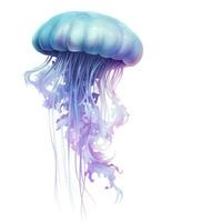 AI generated a purple and blue jellyfish photo