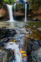 Beautiful Haew Suwat Waterfall at Khao Yai National Park Thailand photo