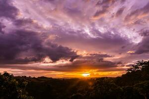 Beautiful sky and clouds during twilight time. Sunset. photo
