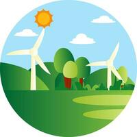 Wind as a energy source illustration vector on white background