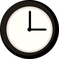 Brown clock, illustration, vector on white background