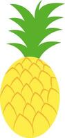 Fresh pineapple, illustration, vector on white background