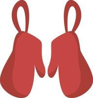 Red kitchen mittens, illustration, vector on white background