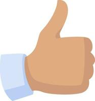 Thumbs up, illustration, vector on white background