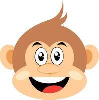 Happy monkey, illustration, vector on white background