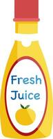 Fresh juice in bottle, illustration, vector on white background