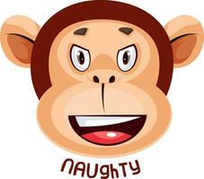 Monkey is feeling naughty, illustration, vector on white background.