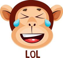 Monkey is surprised, illustration, vector on white background.