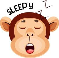 Monkey is sleeping, illustration, vector on white background.