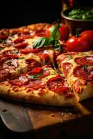 AI generated An appetizing image of a classic pizza photo