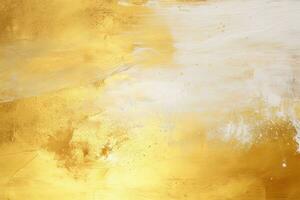 AI generated close up image of smooth gold colored background with some scratches photo