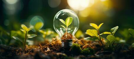AI generated Green energy saving concept photo