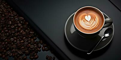 AI generated Coffee cup on the table photo