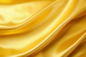 AI generated Golden silk fabric background. photo