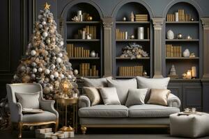 AI generated Living room with sofa photo