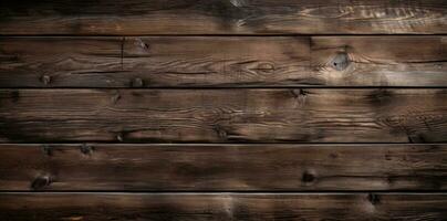AI generated Old dark wood background photo