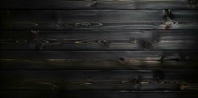 AI generated Black wooden background photo