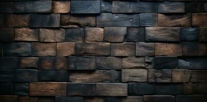 AI generated Wood Wall Paneling texture. photo