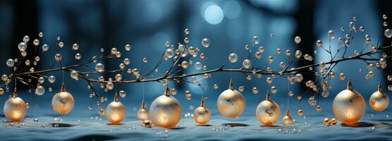 AI generated Christmas tree decorations photo