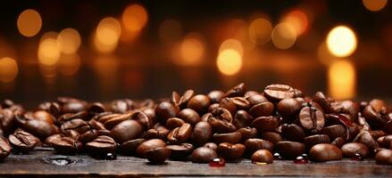 AI generated Asian coffee beans background photo