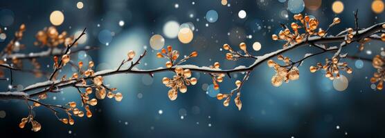 AI generated water drops on the tree photo