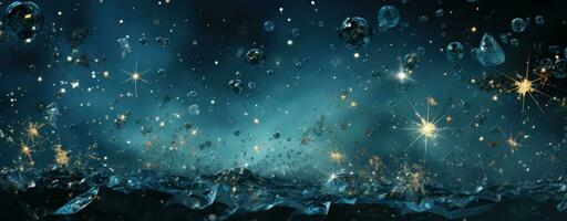 AI generated Blue elegant Christmas background. photo
