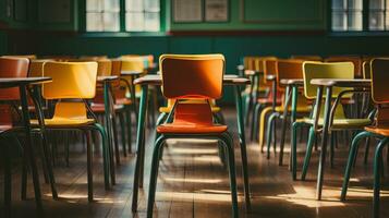 AI generated Classroom school interior design photo