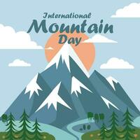 internacional montaña día lun, dic 11, 2023. internacional montaña día es celebrado anualmente en 11 diciembre a a crear conciencia acerca de el importancia de montañas a vida. vector