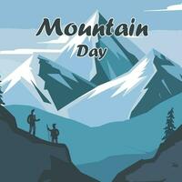 internacional montaña día lun, dic 11, 2023. internacional montaña día es celebrado anualmente en 11 diciembre a a crear conciencia acerca de el importancia de montañas a vida. vector