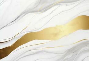 AI generated marble wallpaper with gold and white stripes photo