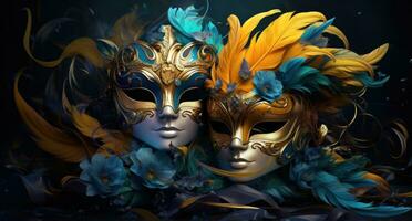 AI generated mardi gras masque de fleurs wallpapers photo