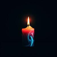 AI generated a white candle in a black background photo