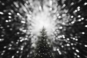 AI generated christmas tree with lights. photo