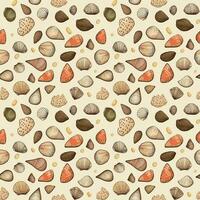 AI generated many small seashells seamless pattern background. photo