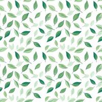 AI generated a green leaf on a white seamless pattern background. photo