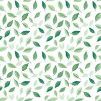 AI generated a green leaf on a white seamless pattern background. photo