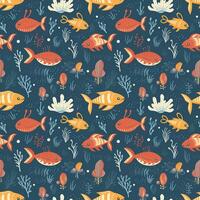 AI generated a sea creature swims across shallow waters seamless pattern background photo