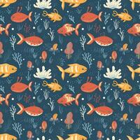 AI generated a sea creature swims across shallow waters seamless pattern background photo