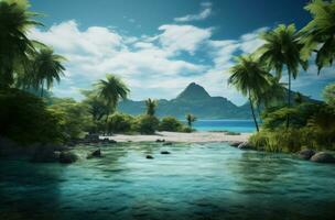 AI generated tropical islands wallpapers and wallpapers photo