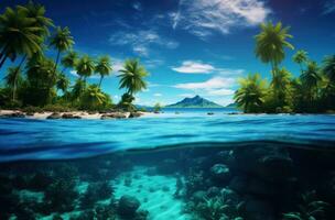 AI generated tropical islands wallpapers and wallpapers photo