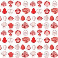 AI generated seashell pattern wall sticker seamless pattern background photo