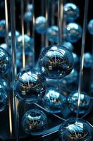 AI generated blue glass balls silver h pinterfield designs photo