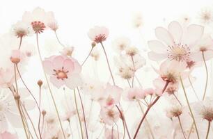 ai generado flores con el tallos demostración en el antecedentes foto