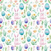 AI generated watercolor cute easter pattern photo