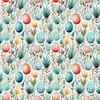 AI generated watercolor cute easter pattern photo